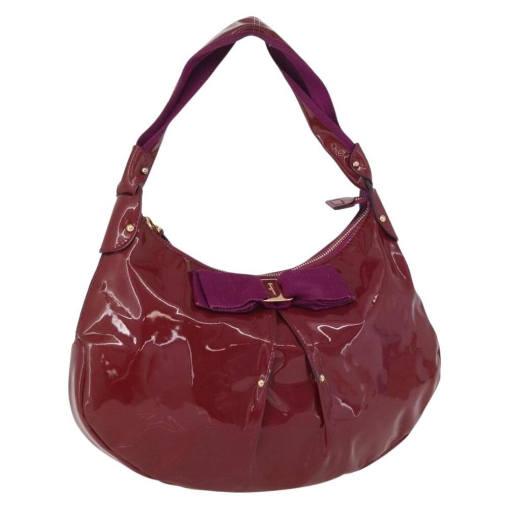 Salvatore Ferragamo Patent Leather Handbag Purple